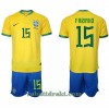 Brasil Fabinho 15 Hjemme VM 2022 - Barn Draktsett
